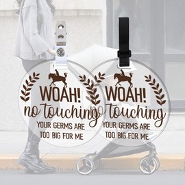 FREEBLOSS 2Pc Baby Sign Don't Touch Baby Sign Stroller Tag No Touching Baby Sign Cowboy Stroller Tag Baby Car Safety Signs Please Don't Touch Baby Sign