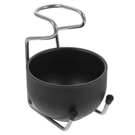 NOLITOY 1 Set Shaving Kit Men Soap Shaving Soap Soaps Metal Soap Bowl Holder Men Grooming Tool Soap Bowl for Shaving Mustache Metal Soap Bowl Stand Black Bowl Stainless Steel