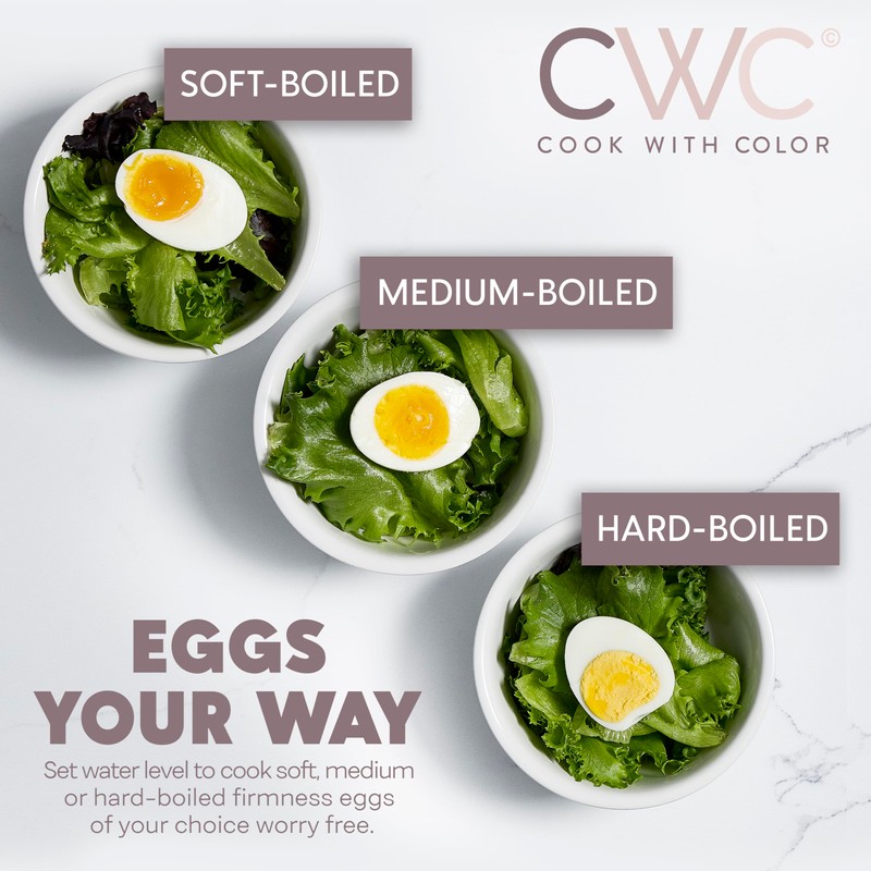 COOK WITH COLOR 6-Egg Capacity Egg Cooker – For Soft,