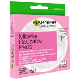 GARNIER Skin Active Ecopads Discos Desmaquillantes Reutilizables de Microfibra 3 Pads