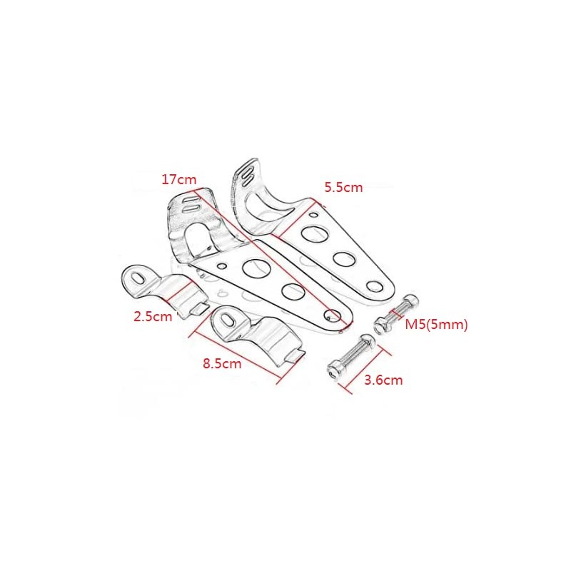 Motorcycle Light Stay, Front Fork Diameter 1.4 - 1.7 inches