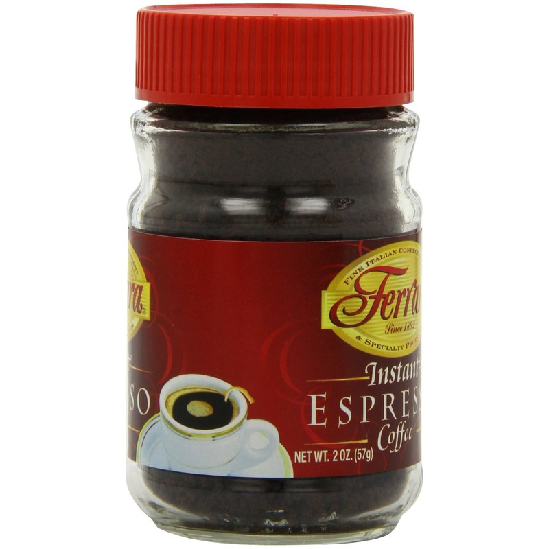 Ferrara Instant Espresso Coffee, 2-Ounce Glass Jars (Pack of 6)