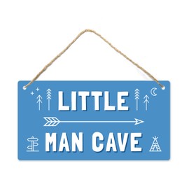 Little Man Cave, Toddler Boy Room Decor, 12"x6" PVC Plastic Decoration Hanging Sign, High Precision Printing, Water proof, Kids Room Signs For Door, Boy Decor For Bedroom, Boys Only Sign For Room Boys