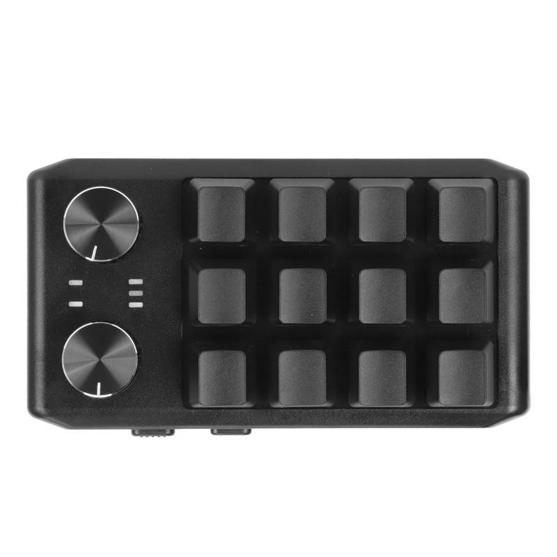 Mini Custom Keypad 12 Mechanical Keys 2 Knobs Programmable Red