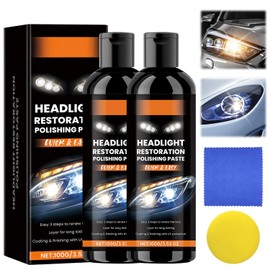 2025 Upgrade Car Headlight Restoration Kit, Car Headlight Stain Remover Polishing Paste, Repair with Scratch Removal, Headlight Polish Cleaner for Lights (2pcs)