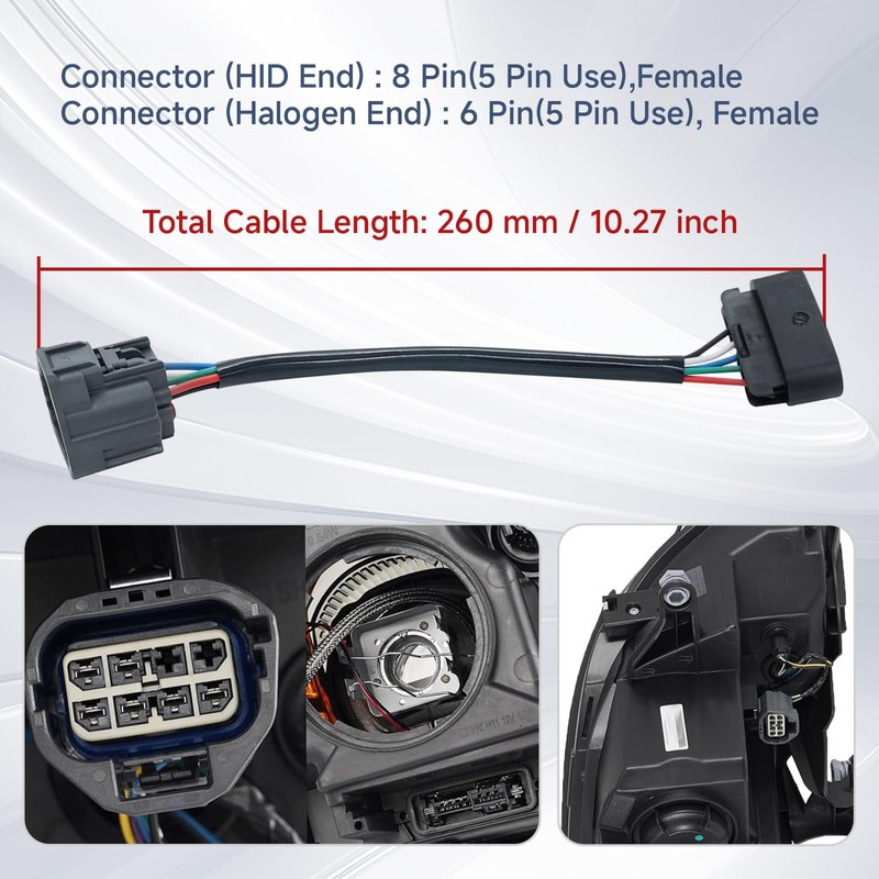 HID to Halogen Headlight Wiring Adapter Headlamp Conversion Swap Harness
