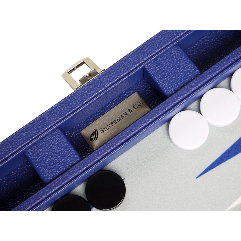 13-inch Premium Backgammon Set - Travel Size - Indigo Blue