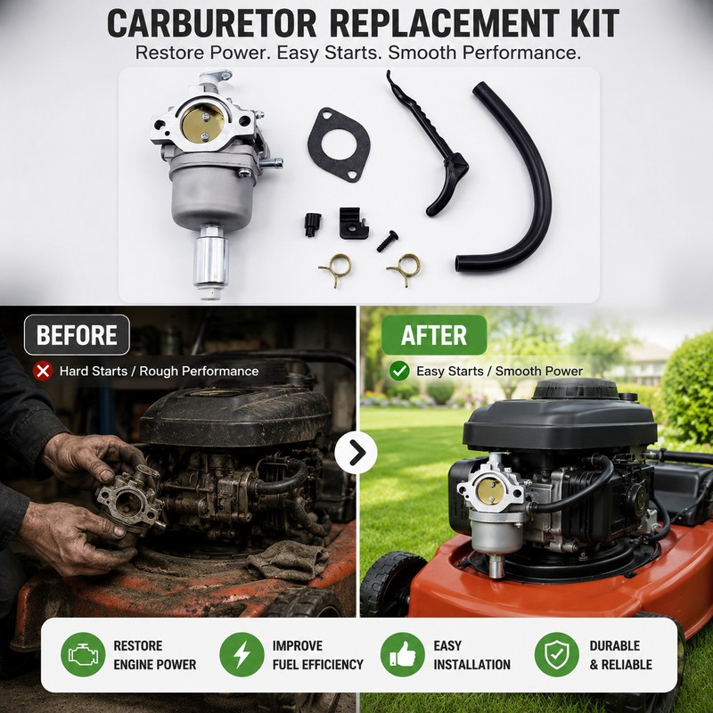Carburetor Replacement Kit for Craftsman Riding Mowers – Compatible Fuel-Air