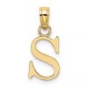 BillyTheTree Jewelry 14K Yellow Gold Polished S Block Initial Pendant