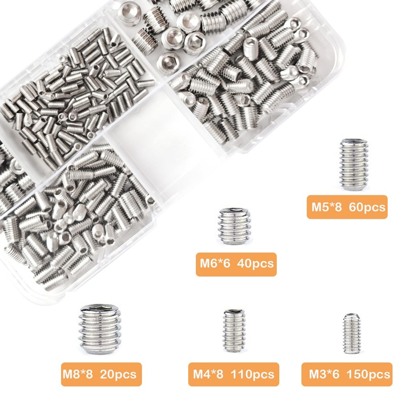 Ymaiss 380pcs 304 Stainless Steel Hex Allen Head Socket Set