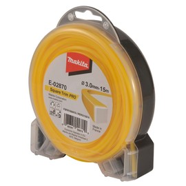 Makita E-02870 Strimmer Line Square 3.0 mm x 15 m Square Trim PRO Longlife Reinforced Trimmer Line Nylon Yellow for Strimmer and Brush Cutter