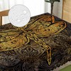 Beabes Rectangle Tablecloth Dragonfly,Tribal Golden Dragonfly Mandala Stain-Resistant Table Cloth