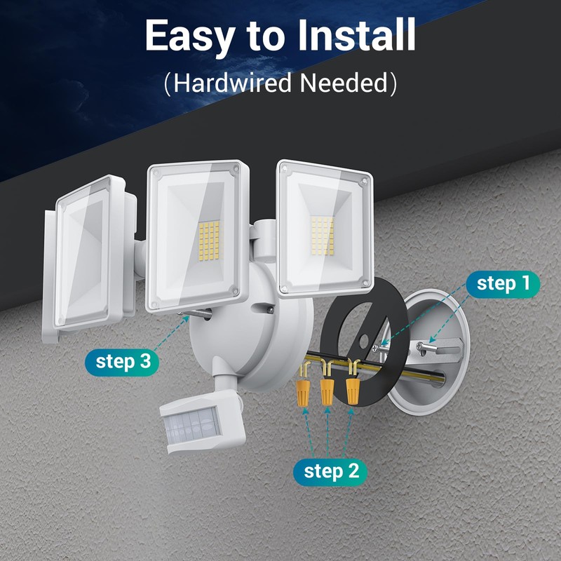 USTELLAR 100W 10000LM LED Security Lights Motion Sensor Outdoor, Remote