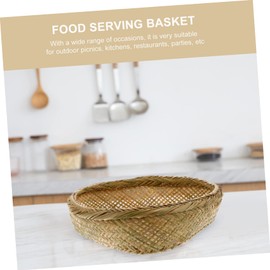 Gatuida Heart-shaped Bamboo Basket Versatile Fruit Container Handmade Stylish Kitchen Accessory