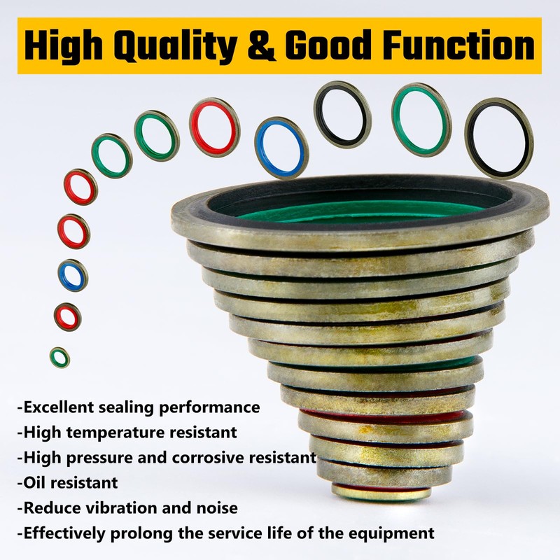 KOOTANS NBR kit de anillo de metal, 240Pcs