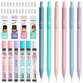 OFFCUP Pastel Mechanical Pencil, 6PCS Mechanical Pencils Set, Aesthetic Artist Pencil Colored Mechanical Pencils with 6 Refill 0.7 mm Pencil and 4 Erasers for Drawing & Writing for School