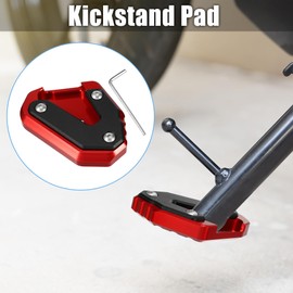 X AUTOHAUX 1 Set Motorcycle Kickstand Plate Pad for Suzuki GSXR600 Black Red