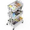 Simple Houseware 3-Tier Heavy Duty Metal Utility Rolling Cart, White