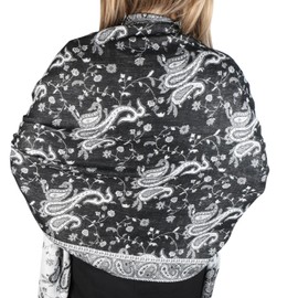 TZ Promise Women Paisley Pashmina Shawl Wrap Colorful Pattern Rave Winter Oversized Scarf