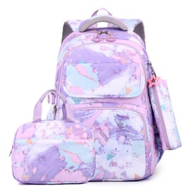 Mfikaryi Kids Backpacks for Girls Graffiti BookBag Teens School Backpack with Lunch Box