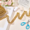 FINGERINSPIRE 20 Yards Metallic Braid Trim Gold Flower Shape Lace