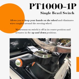 PT1000-1P Single Bezel Switch, Replace for PT1000-1P Pro Trim Bezel Control Switch, fit for Seastar Hydraulic Steering, Cable & Tilt Steering
