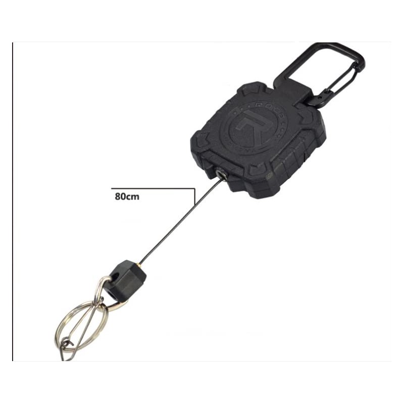 Barone Strongest Telescopic Reel Chain with Carabiner Clip Belt Clip