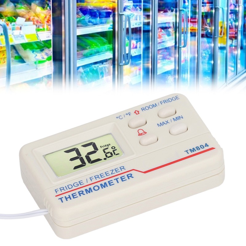 Refrigerator Thermometer Digital Fridge Freezer Temperature Meter Magnetic Back with