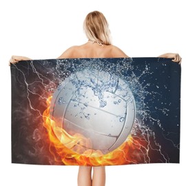 VOOHDDY - Toalla de playa para pelota de voleibol, grande, suave, absorbente, de microfibra de secado rápido, toallas de baño de gran tamaño para baño, hombres, niños, piscina, camping, viajes, natación, picnic, deportes