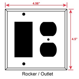 2 Gang Combo Thermoset Beige Plastic Wall Plate - (1) Decora - GFCI - Rocker Style with (1) Duplex Outlet - Combination Light Switch Plate Cover, Ivory, UL Listed, 4.5 x 4.5 Inches