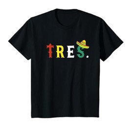 3 Year Old Mexican Fiesta Birthday Theme Tres Anos 3rd Gift T-Shirt