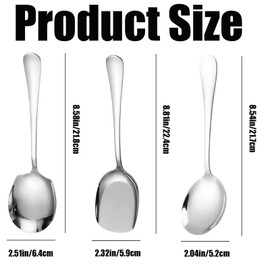 3 Pcs Serving Spoon, Serving Spoons Large,Communal Spoonutility Shovelsmall Serving Spoons Large,Serving Spoons,Cooking Spoon,Suitable for Kitchen, Restaurant, Banquet
