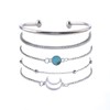 Branets Boho Beaded Bracelets Set Silver Layered Heart Bracelets Tassel