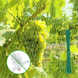 Bird Protection Net, Bird Net, Tight Mesh, 4 x 10 m, Pigeon Net Balcony with 50 Cable Ties, Pond Net, Leaf Net, Green, Garden Net, Fruit Tree Net for Garden, Balcony or Pond, Fruit Trees, Strawberry,