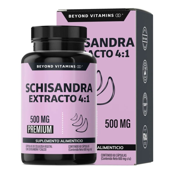 Beyond Vitamins | Schisandra Extracto 4:1 500mg Potenciado Con Calcio