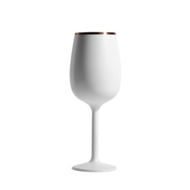 NEWPORT Stemware Collection Premium Vacuum Insulated Stainless Steel Wine Glass, Lightweight Wine Glass, Unbreakable & Drinks Stay Cold, Non-Slip Silicon Base, Cocktail Glasses, 12oz, White
