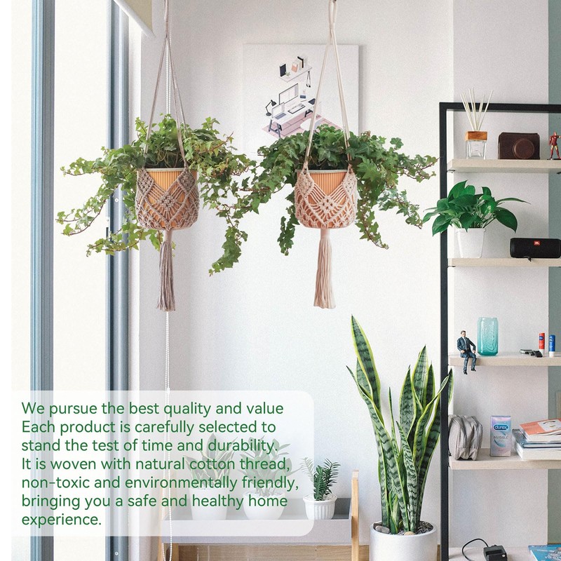 Hanging Planter with Patterns,2Packs Macrame Plant Hangers Indoor Macrame for