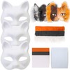 3Set Therian Mask Kit with Felt Fabric Eye Mesh False