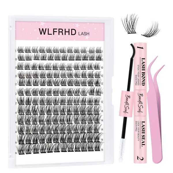 Lash Clusters Kit 144Pcs D Curl Lash Extension Kits Eyelash