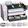 gianotter Wood Desk Organizers and Accessories with File Holder, 4-Tier