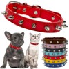 Spiked Collar for Dogs, Girl's Spike Cat Collars PU Leather