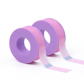 LZM Lash Tape for Eyelash Extensions - Eyelash Tape Silicone Gel Eyelash Extension Tape for Sensitive Skin Pain-Free Removal Breathable Micro-Porous Lash Extensions Tape (0.5in x 4yd, 2Rolls, Purple)