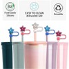 6 Pcs Star Straw Cover Caps White Blue Red Star