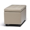 SIMPLIHOME Cosmopolitan 34 Inch Wide Transitional Rectangle Storage Ottoman in