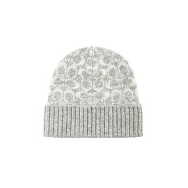 Coach Women's Metallic Signature C Jacquard Beanie, Chalk