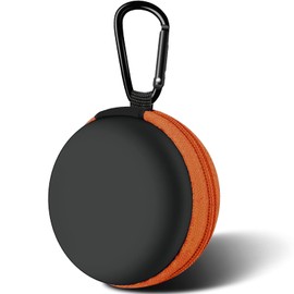 Travel Essentials Organizer Kit – Waterproof Cord Organizer & Round Earbud Case Travel Bag for Chargers, Headphones & Tech Accessories, Orange