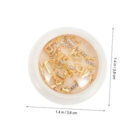 Beavorty 2 Boxes Alphabet Nail Art Charms Set Metal Letter Charms for Manicure Gold Silver Rhinestones Creative DIY Nail Decoration and Crafts
