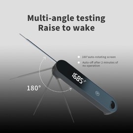 Digital Meat Thermometer, Fold Probe Thermometer Instant Read Within 0.5sec, IP67 Waterproof,for Cooking,BBQ,Grilling,Oven,Smoker LONNMETER