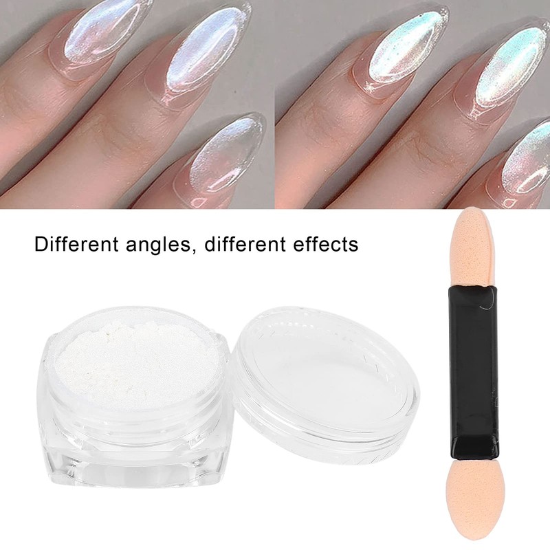 2 Decoración de Uñas, Polvo de Uñas con Efecto Espejo,