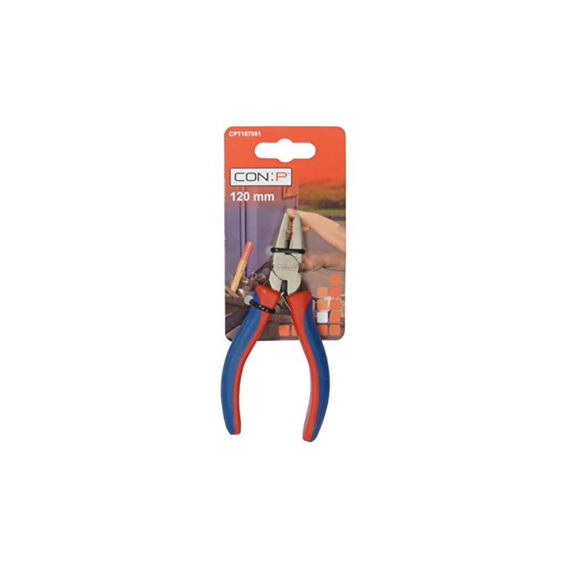 CON:P CPT187081 Electrician's Combination Pliers, Silver/Blue/Red, 120 mm